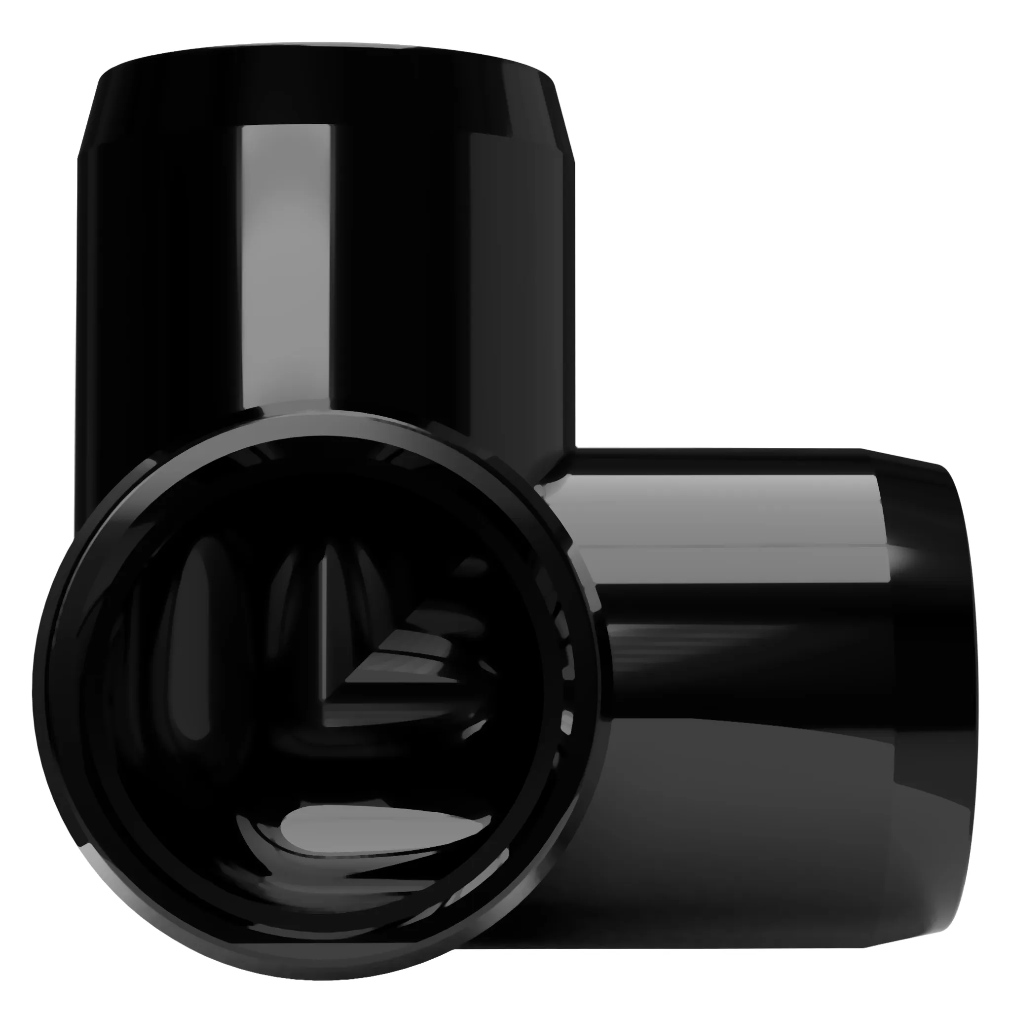 1-1/2 in. 3-Way PVC Elbow Fitting, Furniture Grade  - Black