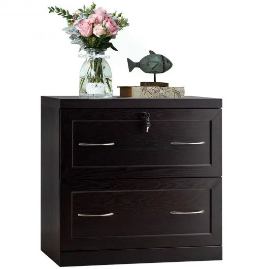 2-Drawer Free Standing Lateral File Cabinet-Black