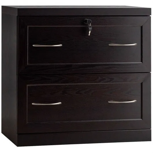 2-Drawer Free Standing Lateral File Cabinet-Black