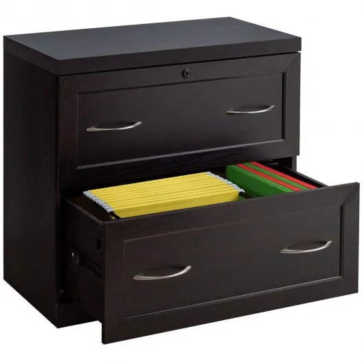 2-Drawer Free Standing Lateral File Cabinet-Black