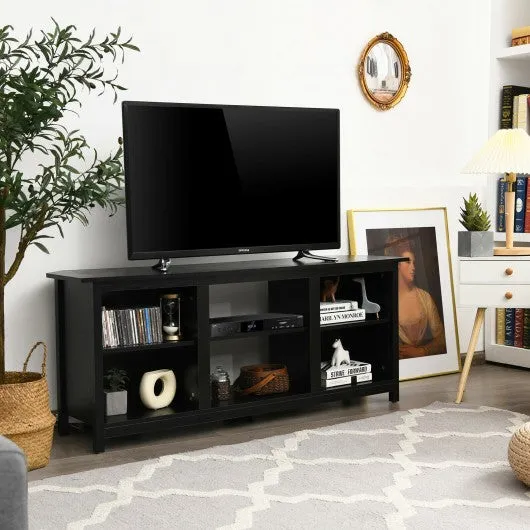 2-Tier Entertainment Media Console Center-Black