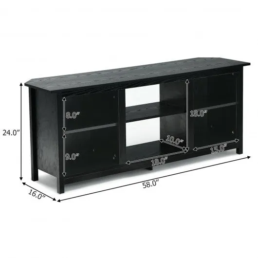 2-Tier Entertainment Media Console Center-Black