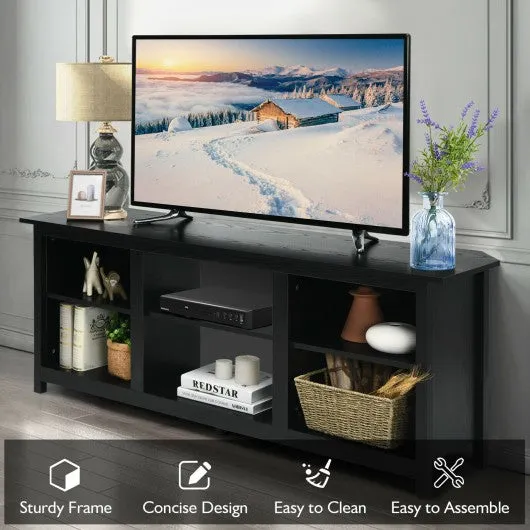 2-Tier Entertainment Media Console Center-Black