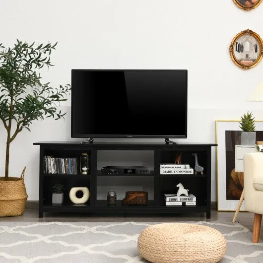 2-Tier Entertainment Media Console Center-Black