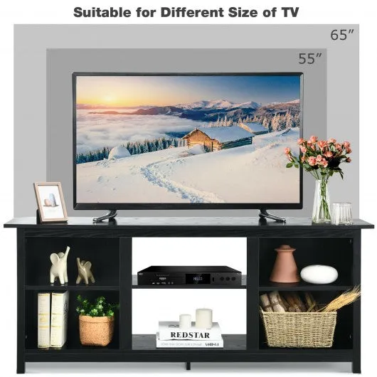 2-Tier Entertainment Media Console Center-Black