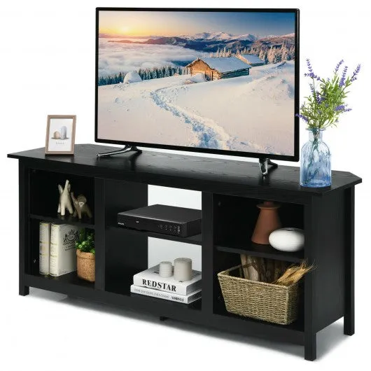 2-Tier Entertainment Media Console Center-Black