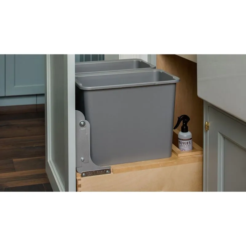 4WC Series White Undermount Single Waste Container Pull-Out Organizer (11.25" x 21.66" x 19.25")