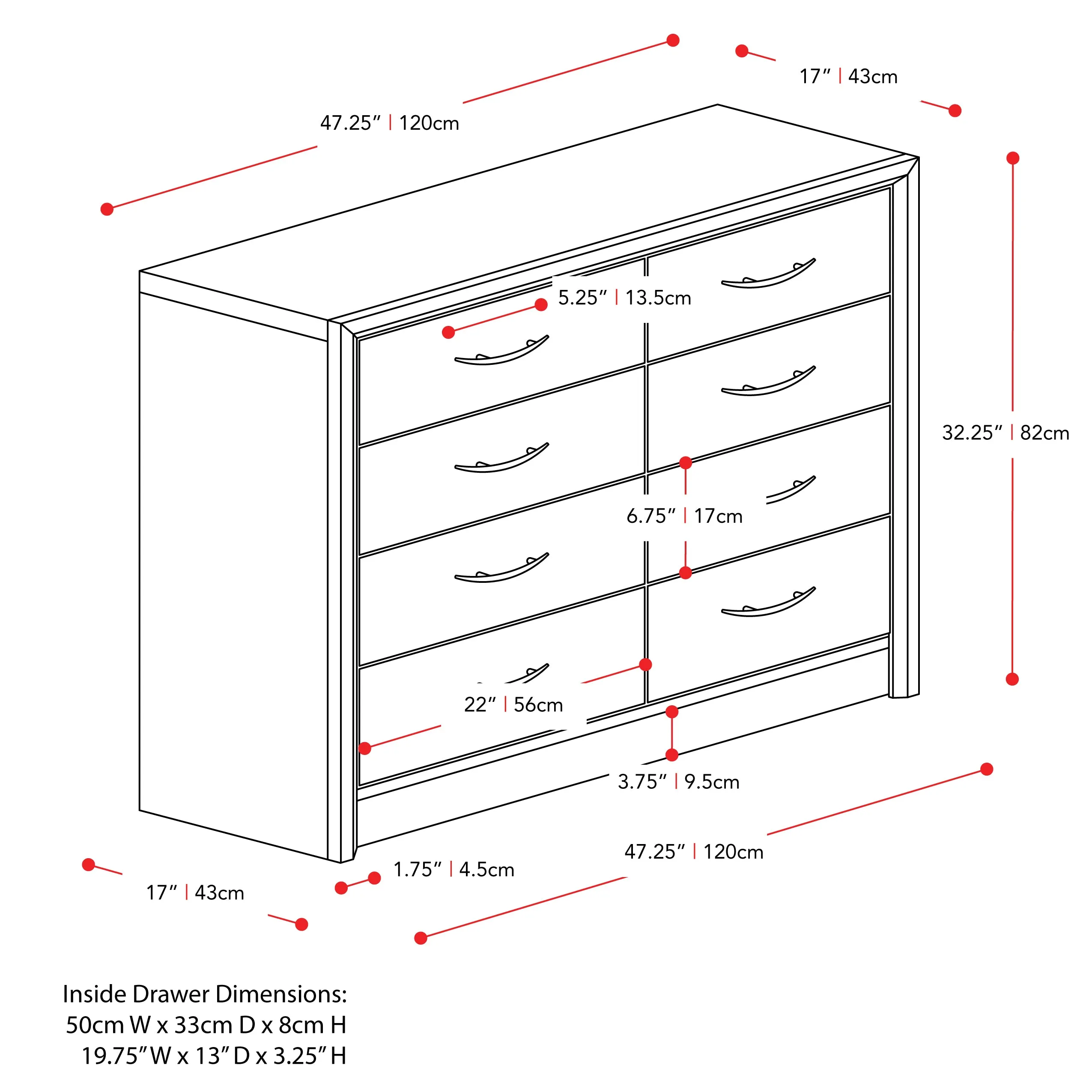 8 Drawer Dresser