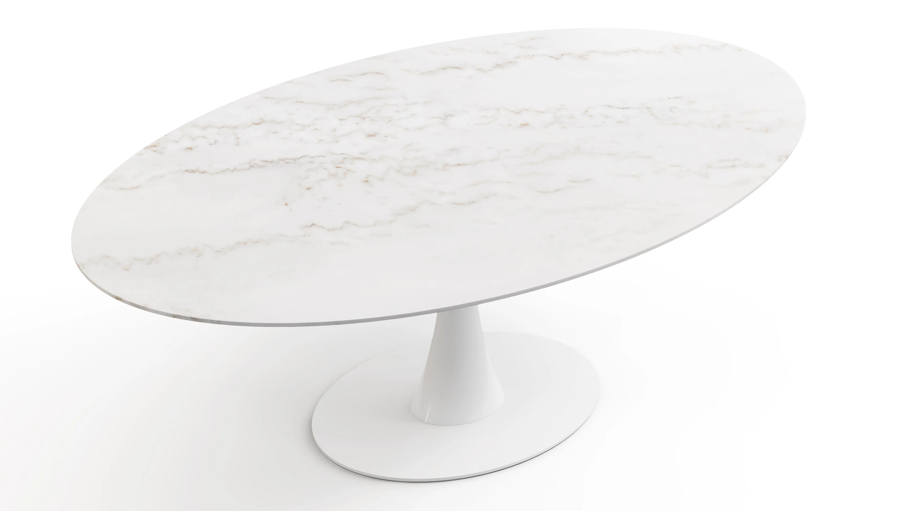 Aarhus - Aarhus Oval Dining Table, Calacatta Marble, 77"