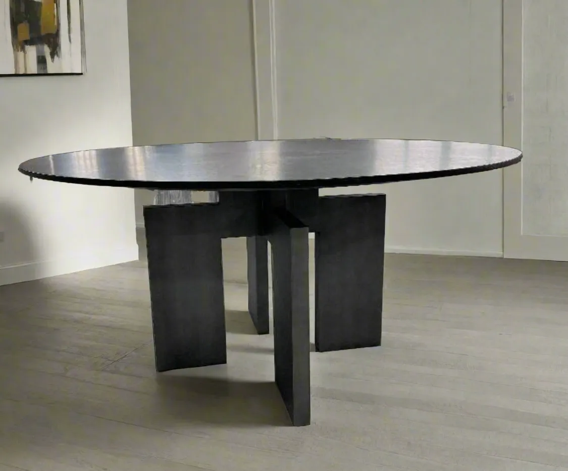 Adonis Round Black Dining Table