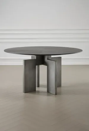 Adonis Round Black Dining Table