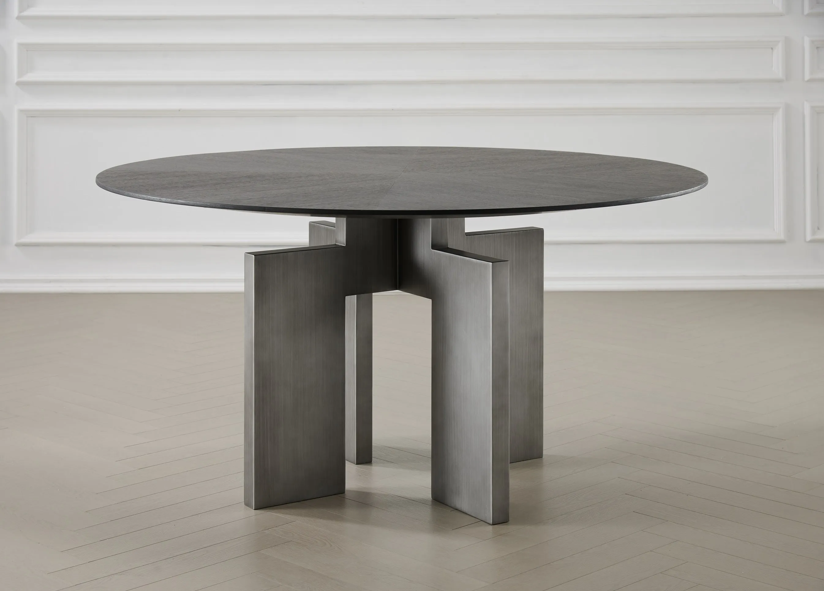 Adonis Round Black Dining Table