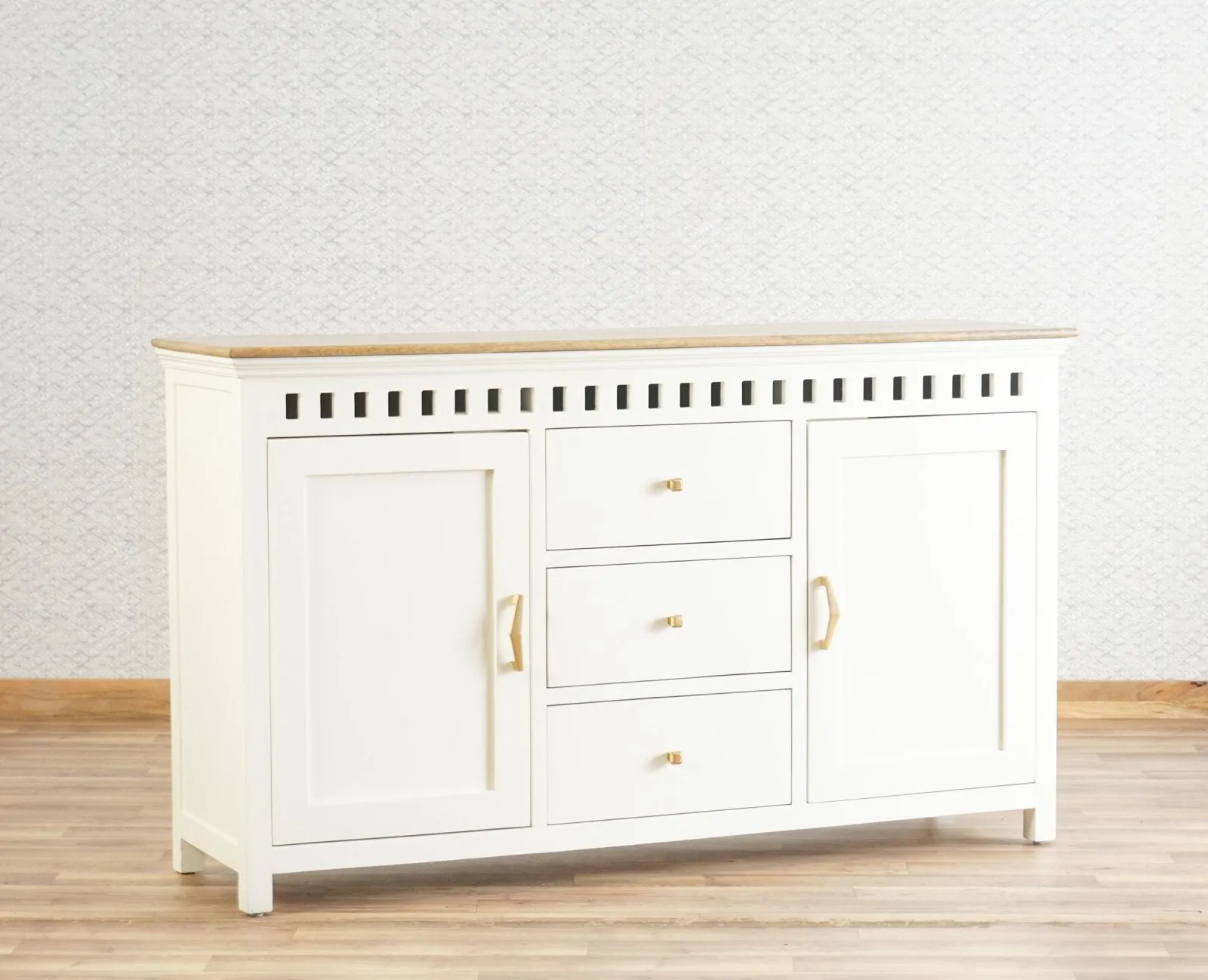 Alexandria Solid Wood Sideboard Three Drawer two door