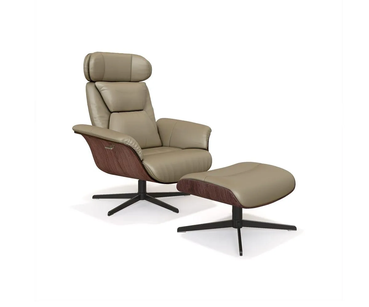 Alvar Leather Recliner And Ottoman