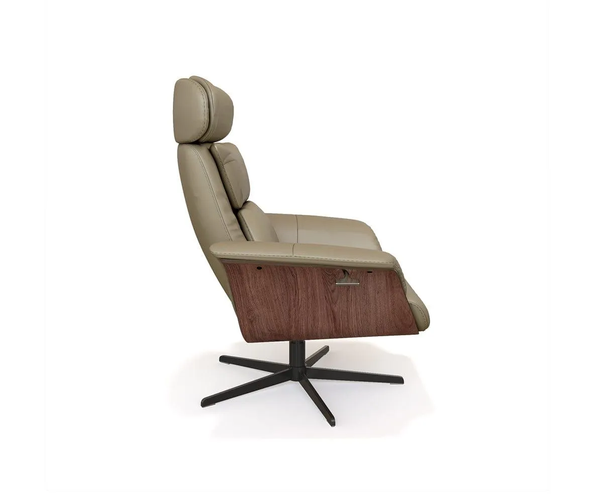 Alvar Leather Recliner And Ottoman