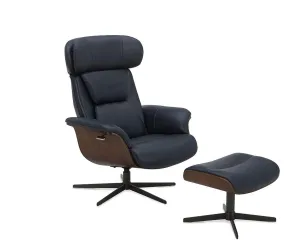 Alvar Leather Recliner And Ottoman