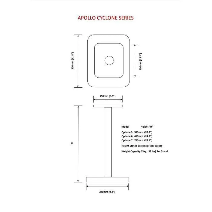 Atacama Apollo Cyclone 5 Speaker Stand (Pair)