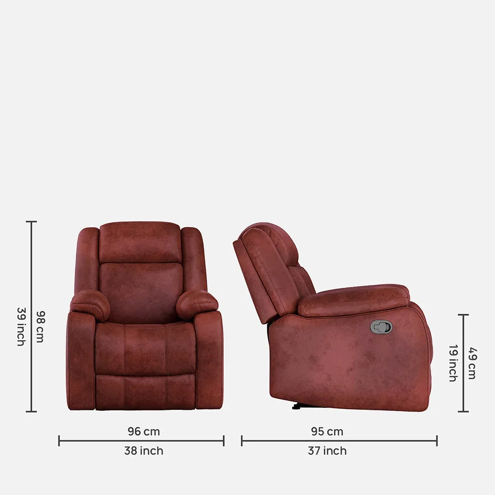 Avalon Crimson Red Suede Recliner