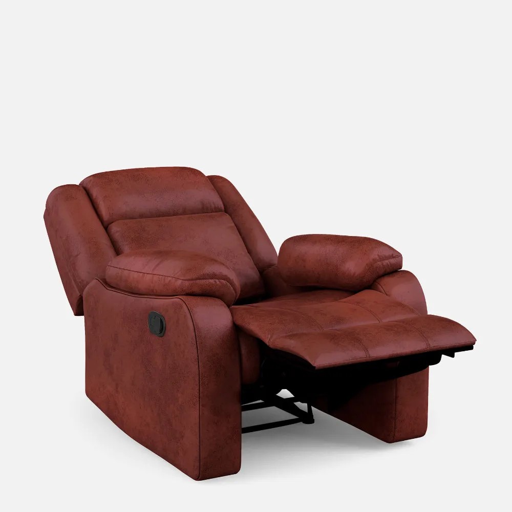 Avalon Crimson Red Suede Recliner