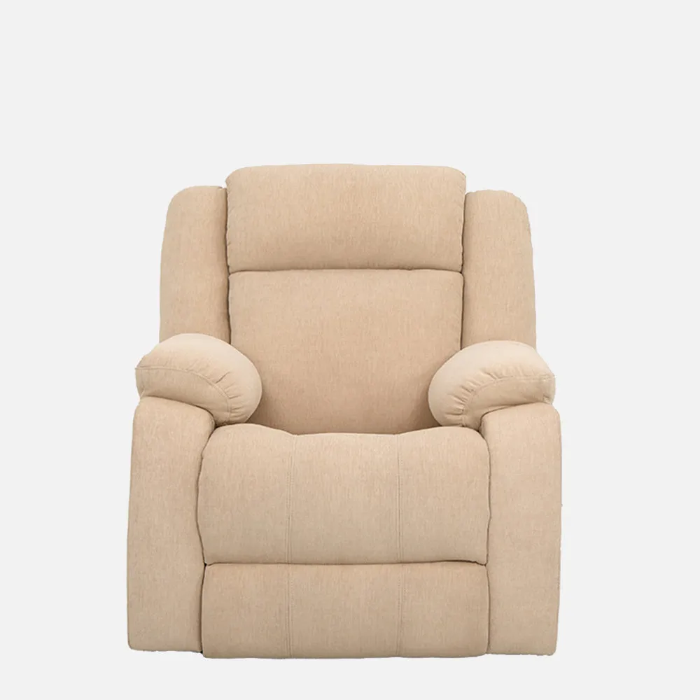 Avalon Motorized Electric Powered Beige Fabric Recliner