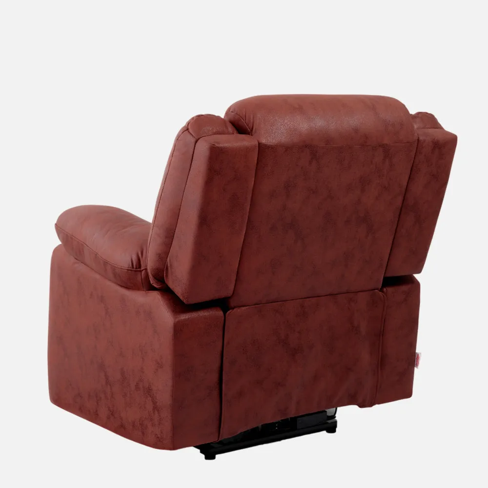 Avalon Motorized Electric Powered Crimson Red Suede Recliner