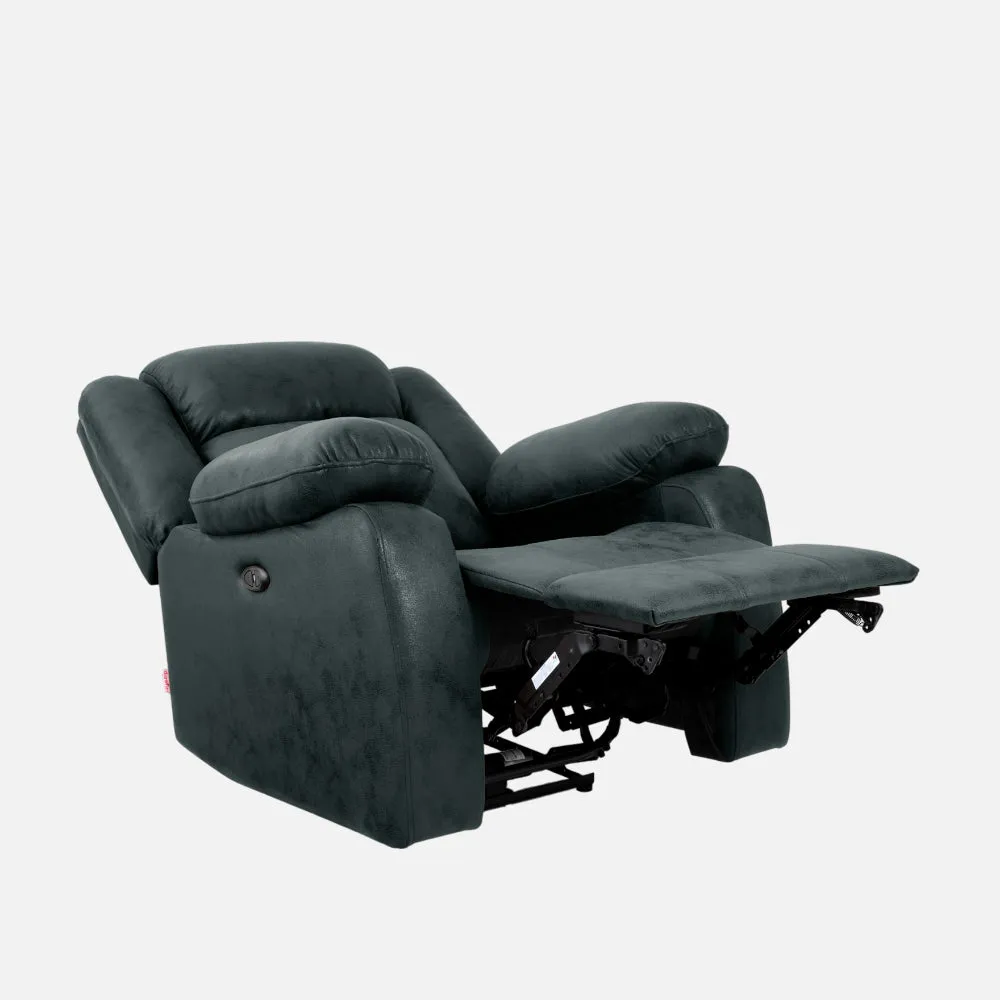 Avalon Motorized Electric Powered Midnight Blue Suede Recliner