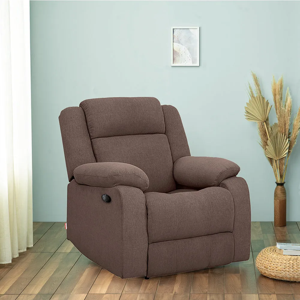 Avalon Motorized Electric Powered Saddle Brown Fabric Recliner