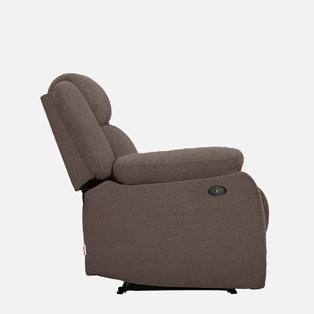 Avalon Motorized Electric Powered Saddle Brown Fabric Recliner