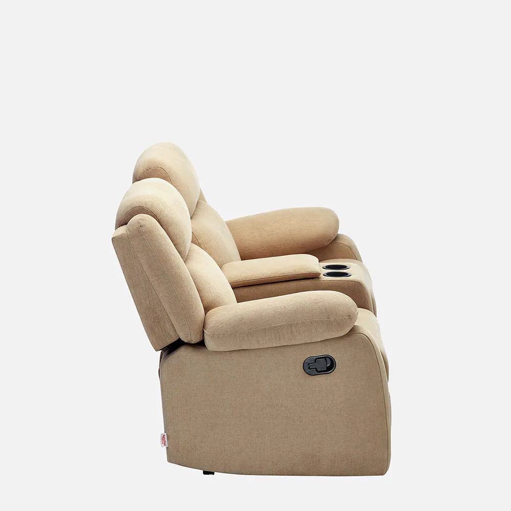 Avalon Twin Beige Fabric Recliner 2 Seater