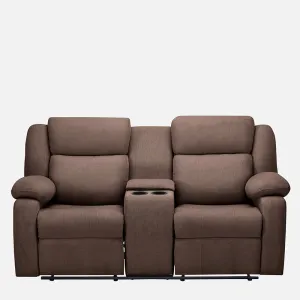 Avalon Twin Dark Brown Fabric Recliner 2 Seater