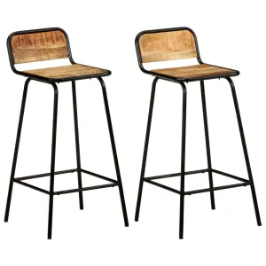 Bar Chairs 2 pcs Solid Mango Wood