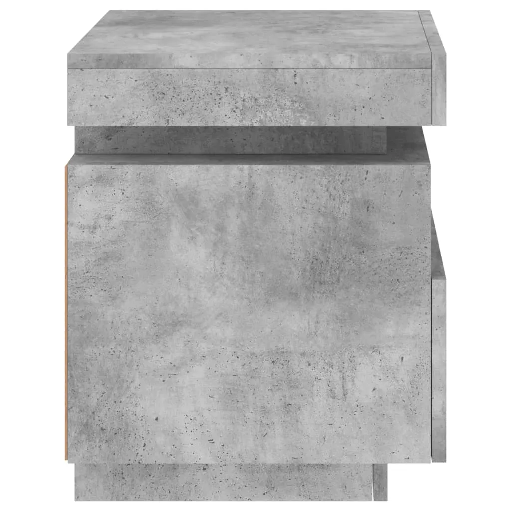 Bedside Cabinets with LED Lights 2 pcs Concrete Grey 40x39x48.5 cm