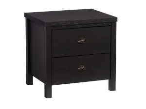 Black 2 Drawer Night Stand