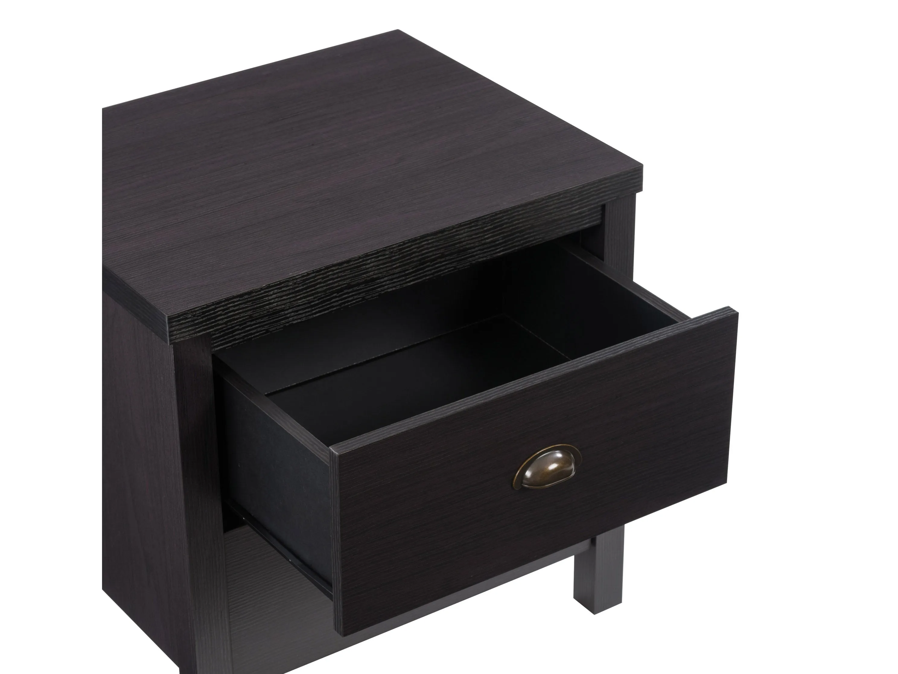 Black 2 Drawer Night Stand