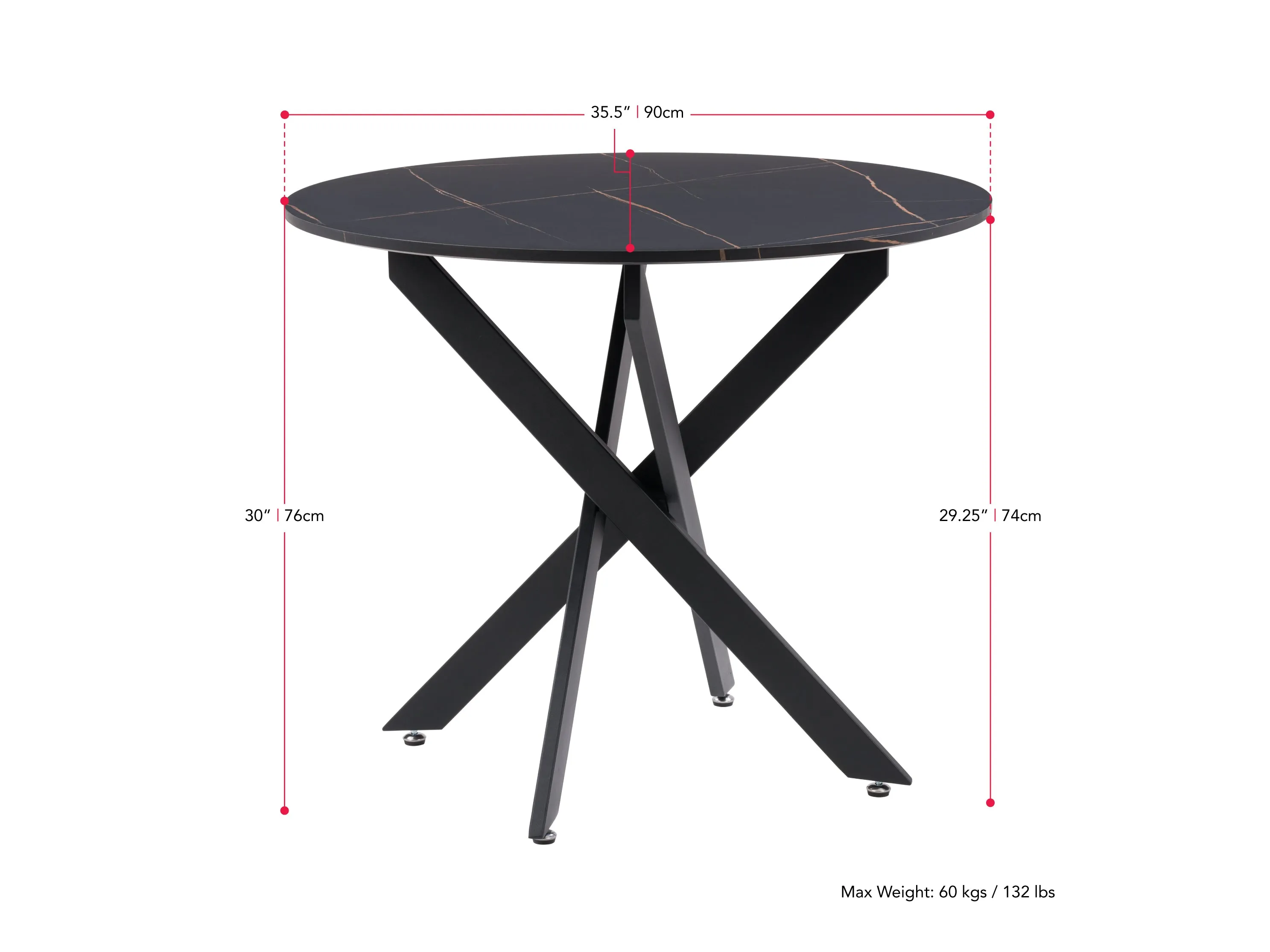 Black Round Dining Table