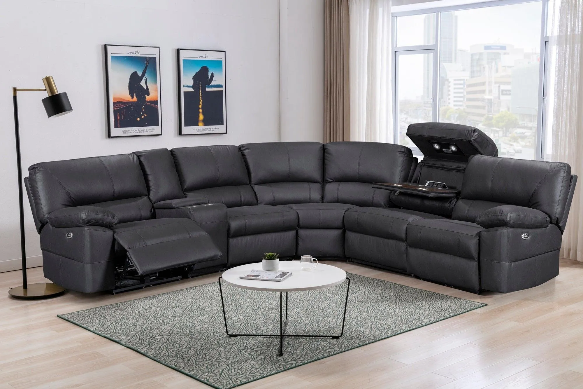 Bristol Suede Fabric Corner Recliner Sofa