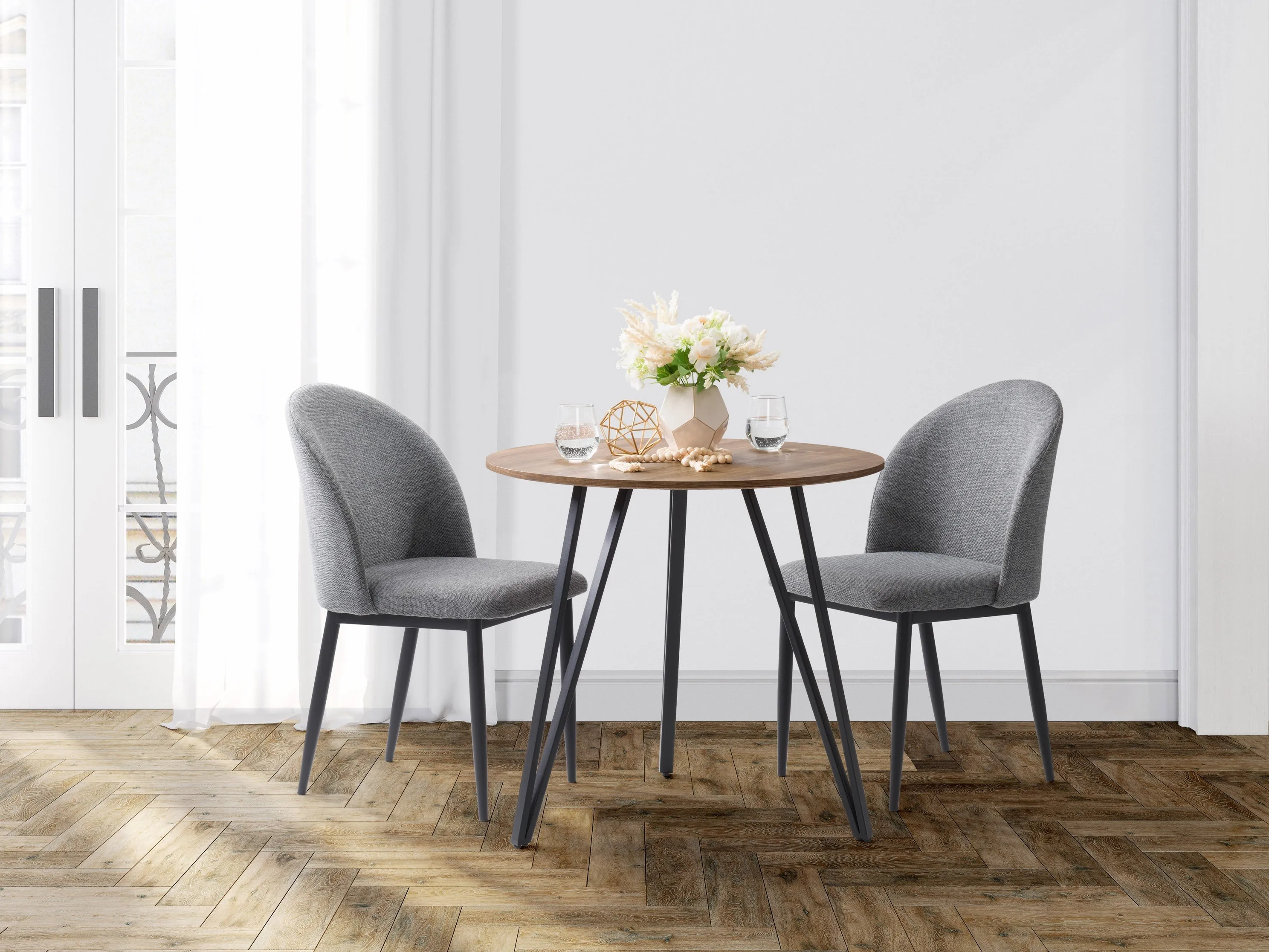 Brown Small Round Dining Table