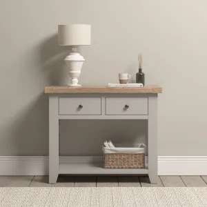 Burford 2 Drawers Console Table in Pebble Grey