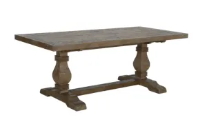 CALEB DINING TABLE 78", DISTRESSED BROWN