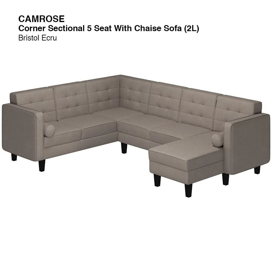 Camrose Corner Sectional 5 Seat with Chaise (2L) Sofa