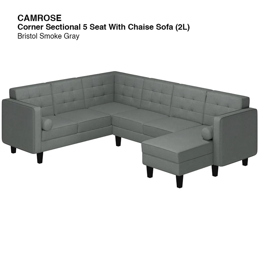 Camrose Corner Sectional 5 Seat with Chaise (2L) Sofa