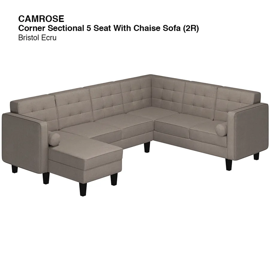 Camrose Corner Sectional 5 Seat with Chaise (2R) Sofa