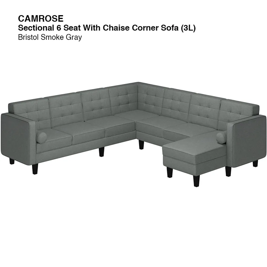 Camrose Sectional 6 Seat Corner with Chaise (3L) Sofa