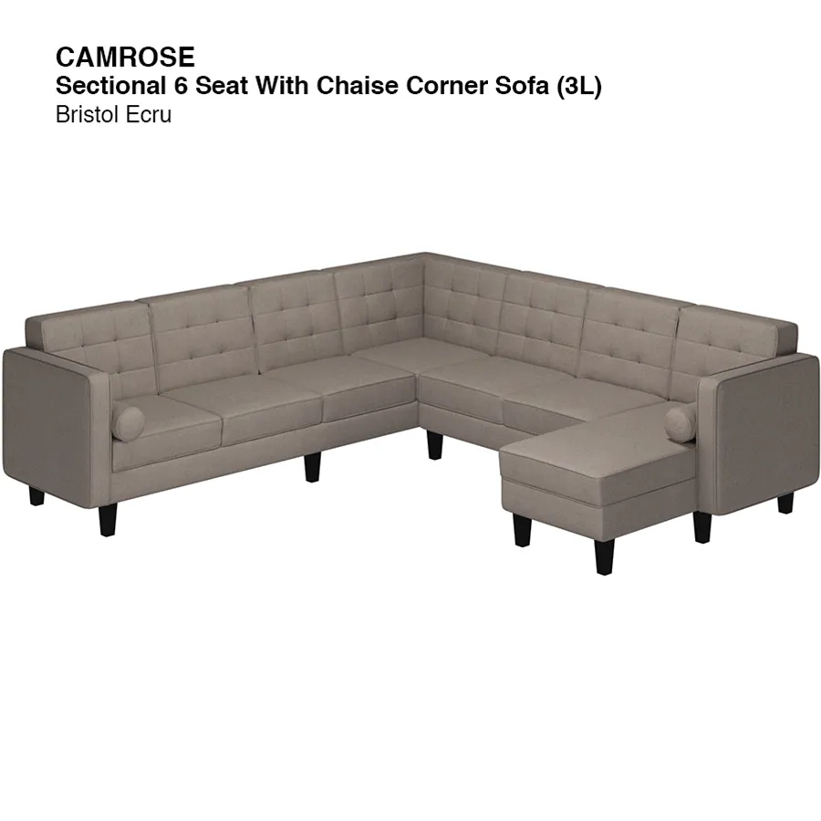 Camrose Sectional 6 Seat Corner with Chaise (3L) Sofa