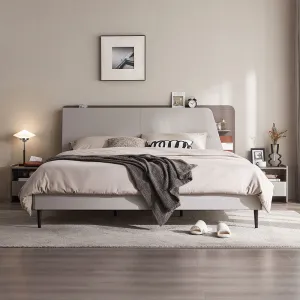 Cappuccino Taupe Bed with Mattress Set