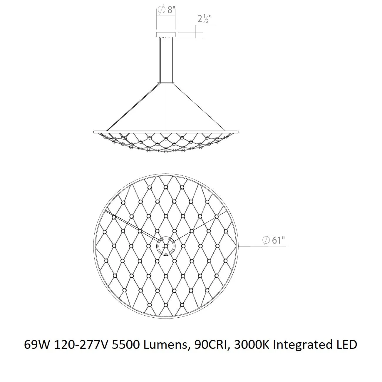 Constellation Galaxy Matrix Round LED Pendant Light