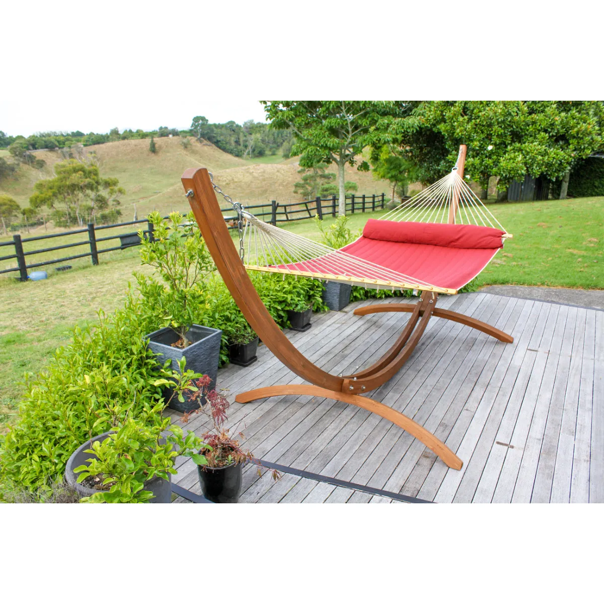 Curved Wooden Hammock Stand