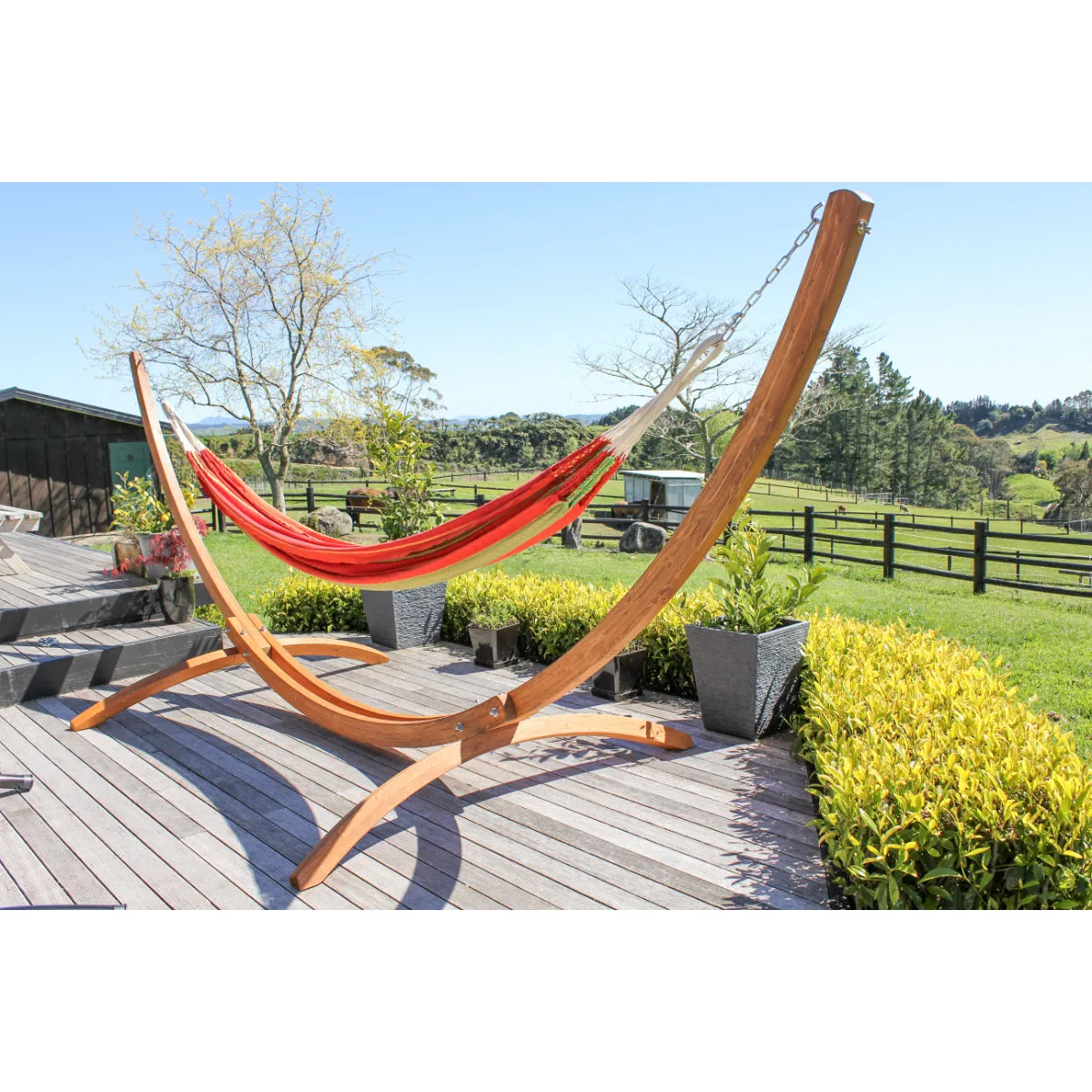 Curved Wooden Hammock Stand