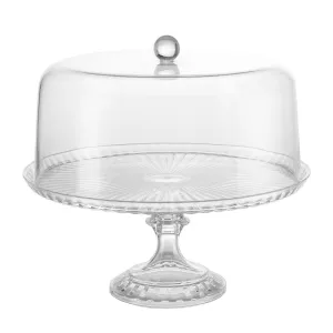 Cut Acrylic Cake Stand & Dome 28x25.6cm