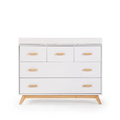 Dadada - Soho Five Drawer Dresser - White   Natural